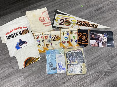 LOT OF CANUCKS / NHL COLLECTABLES (Some vintage)