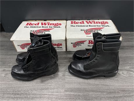 2 PAIRS OF NEW RED WING BOOTS (SIZE 5 & 6.5 - MADE IN THE USA)