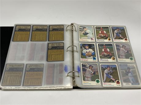 BINDER OF 1970s MLB CARDS (Sheets aren’t full)