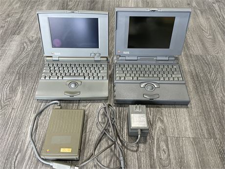 2 COLLECTABLE MACBOOKS - 1 WORKS (LARGEST IS 10.5”X9.5”)