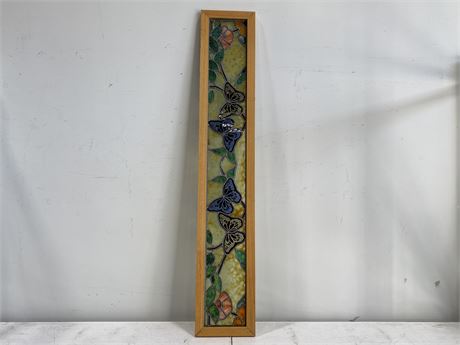 BEAUTIFUL LEADED / STAINED GLASS PANEL (8”X46”)