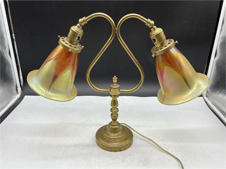 TURN OF THE CENTURY TWIN ARM TABLE LAMP (15” tall)