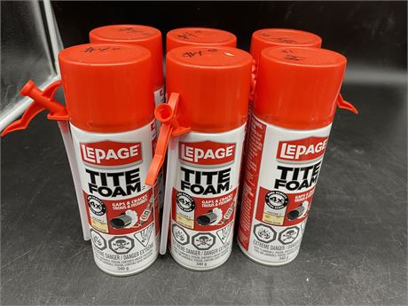 6 CANS OF LePAGE TITE FOAM