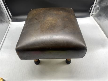 MCM LEATHER FOOT STOOL 12”x14”x10”
