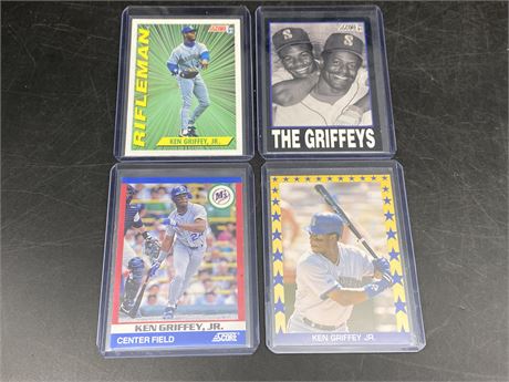 4 KEN GRIFFEY JR CARDS