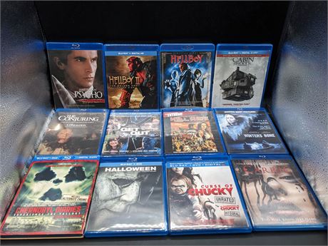 12 - HORROR BLURAY MOVIES - VERY GOOD CONDITION