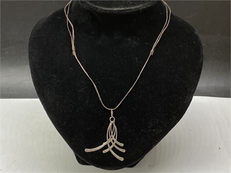 925 PEWTER SILVER PENDANT + LEATHER NECKLACE (16”)