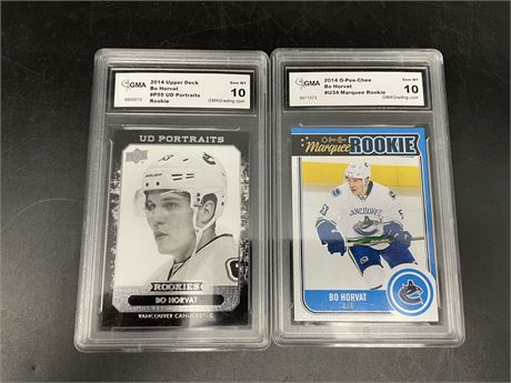 2 GMA GRADED GEM MINT 10 MARQUEE ROOKIE/PORTRAITS ROOKIE HORVAT
