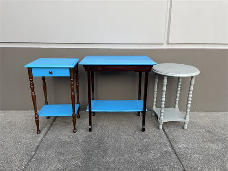 3 SIDE TABLES LARGEST ONE IS 26x18x28