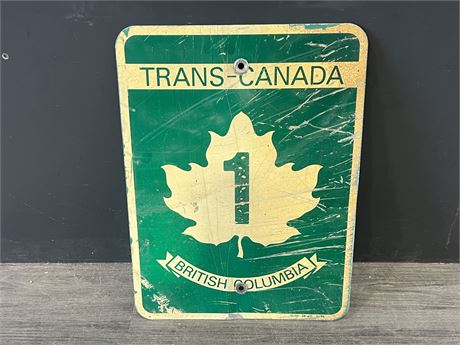 1995 TRANS CANADA HIGHWAY 1 METAL SIGN (18”x23.5”)