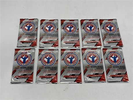 10 PACKS OF 2021 NATIONAL HOCKEY DAY CARDS