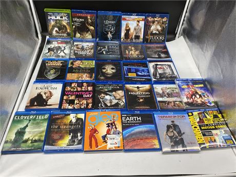 27 BLU RAYS - 3 SEALED, REST ARE MINT COND.