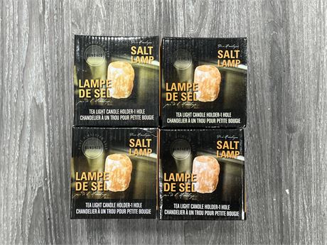 4 NEW SALT LAMP TEA LIGHT CANDLE HOLDER 6”