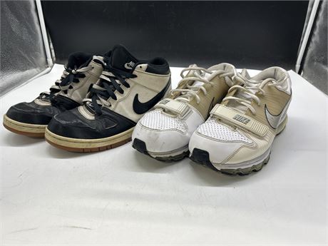 LOT OF 2 NIKE SHOES - HIGH TOPS SIZE 8 - TRAINERS SIZE 9.5