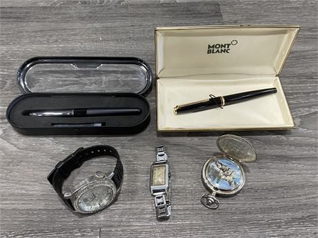 3 WATCHES & 2 PENS