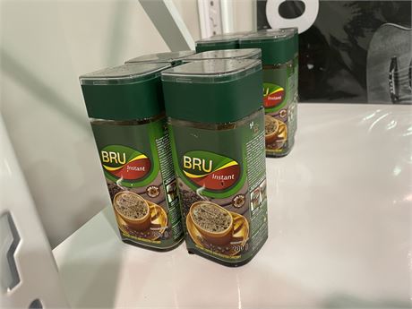 4 PACK OF BRU INSTANT COFFEE (expired)
