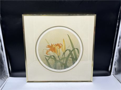 SIGNED / NUMBERED LITHOGRAPH 1981 “DAYLILIES” - 19”x19”