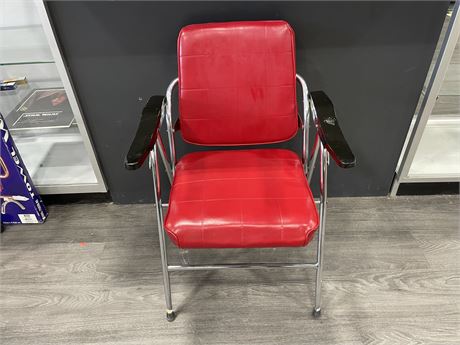 MCM RED FOLDING PADDED WAITING ROOM CHAIR