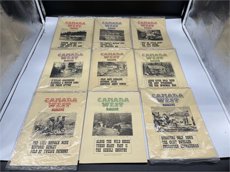 9 EDITIONS OF CANADA WEST MAGAZINE FROM 72’ - MINT CONDITION