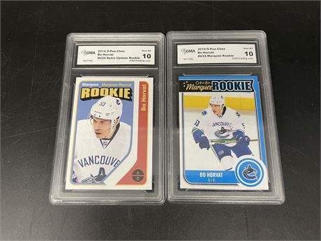 2 GMA GRADED GEM MINT 10 MARQUEE ROOKIE/UPDATE ROOKIE HORVAT