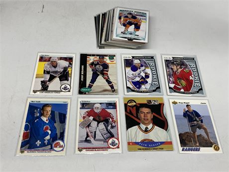 40 NHL ROOKIE CARDS - SUNDIN, BELFOUR, ETC