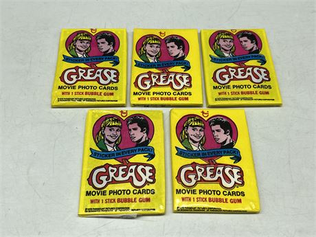 5 UNOPENED 1978 TOPPS GREASE WAX PACKS