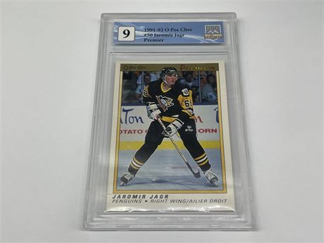 GCG 9 1991/92 #50 JAROMIR JAGR PREMIER O-PEE-CHEE NHL CARD