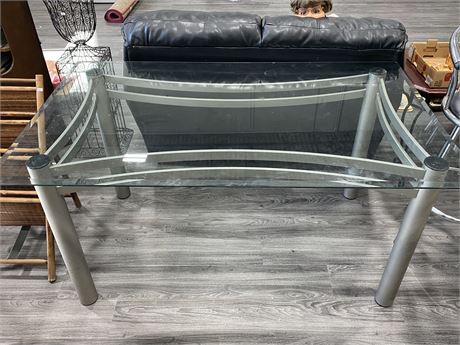 LARGE GLASS TABLE (36”x60”x30”)