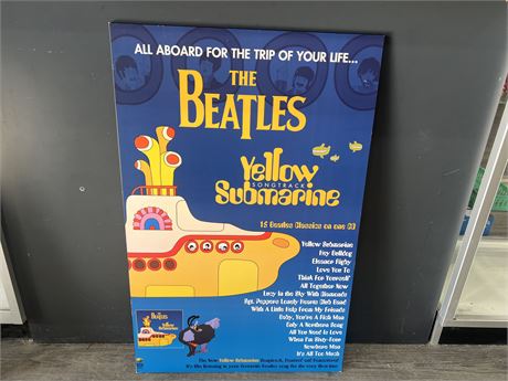 THE BEATLES YELLOW SUBMARINE SONG TRACK DISPLAY ON BOARD - 35”x23”