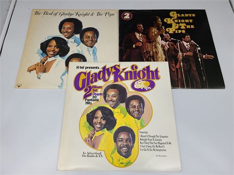 3 GLADYS KNIGHTS RECORDS (Very good condition)