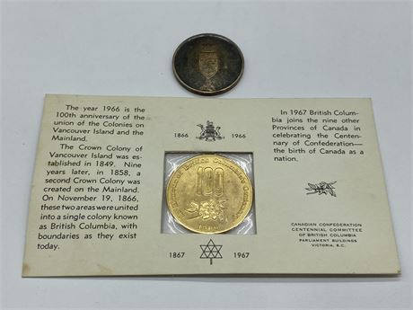 SILVER 100YRS CANADA COIN & BC COIN
