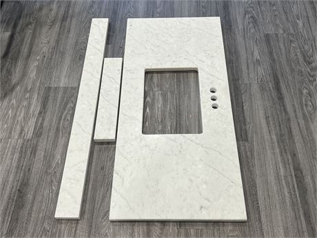 MARBLE COUNTER TOP W/ EXTRA TRIM - 49.5”x22.5”x1”