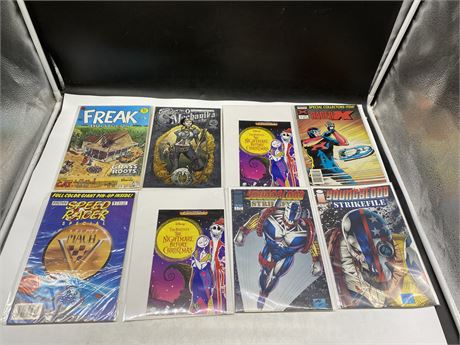 8 ASSORTED MISC COMICS INCL: NIGHTMARE BEFORE CHRISTMAS, YOUNGBLOOD, ETC