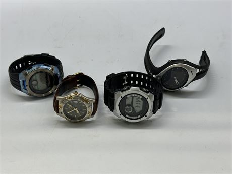 LOT OF 4 MISC. WATCHES - AS IS