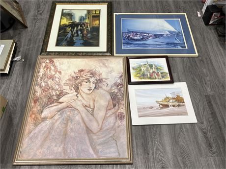 5 MISC PRINTS / PICTURES (Largest is 32.5”x38.5”)