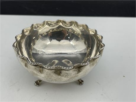 SILVER DISH MARKED 889 - TESTS AS STERLING (2” TALL)