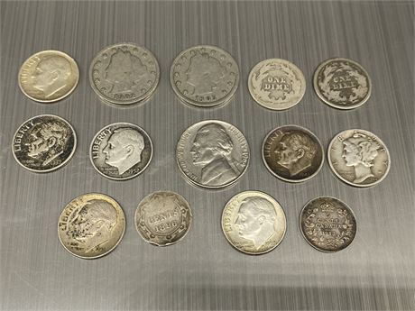 LOT OF MISC SILVER COINS