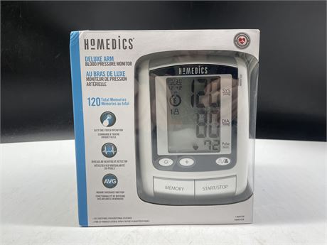 NEW HOMEDICS DELUXE ARM BLOOD PRESSURE MONITOR
