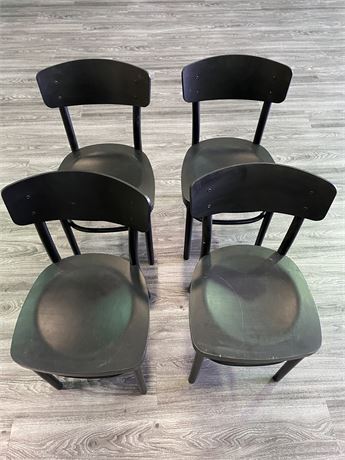 4 BLACK WOODEN CHAIRS
