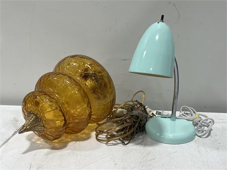 VINTAGE SWAG LAMP & DESK LAMP
