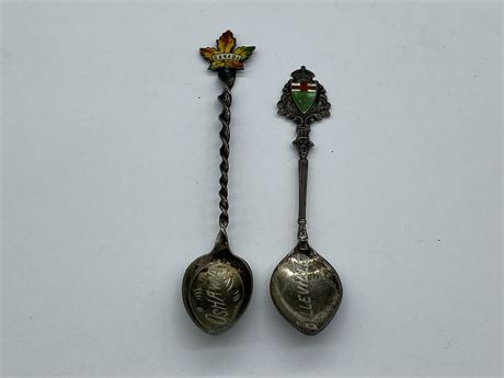 2 EARLY CANADIAN STERLING SPOONS (LARGEST IS 4”)
