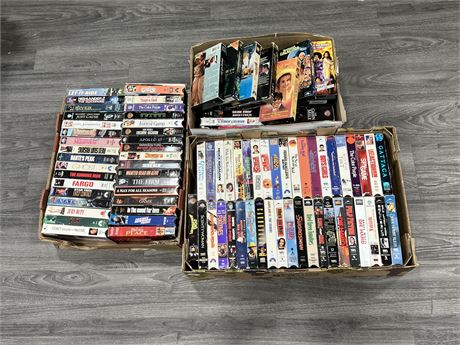 3 TRAYS OF VINTAGE VHS