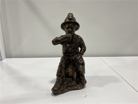 COFFE BREAK MINER FIGURE BY ERNIE FAUVELLE (Signed, 14”)