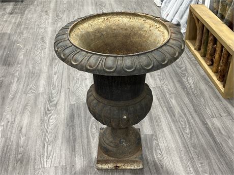 LARGE TALL CAST IRON PLANTER (30” tall)