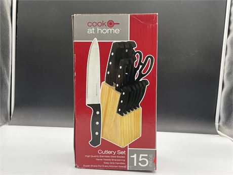 IN BOX COOK AT HOME 15 PIECE KNIFE SET