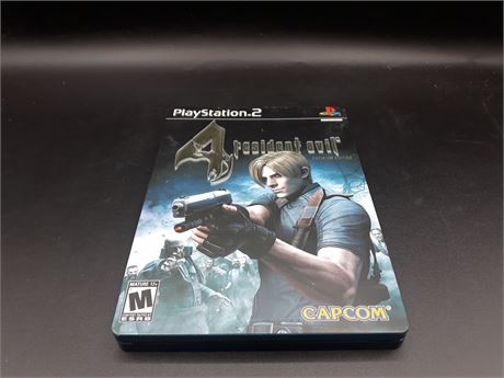 RESIDENT EVIL 4 (STEELBOOK) - VERY GOOD CONDITION - PS2
