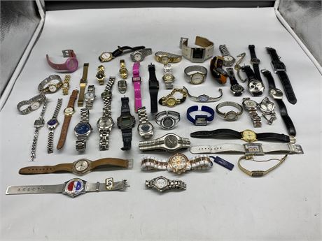 LARGE LOT OF MISC WATCHES (Bulova, Citizen, Timex, Seiko, etc)