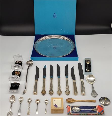 LOT OF PLATED SILVER WARE (PLATE IS BIRKS EP BRASS) / OTHERS
