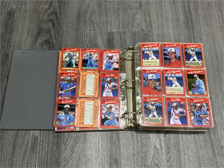BINDER OF 1990 DON RUSS BASEBALL CARDS - APPEARS TO BE CLOSE TO/COMPLETE SET