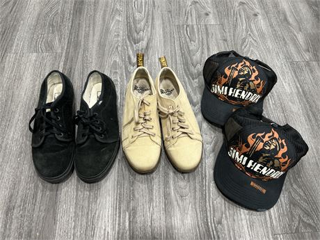 2 HATS & 2 PAIRS OF SHOES